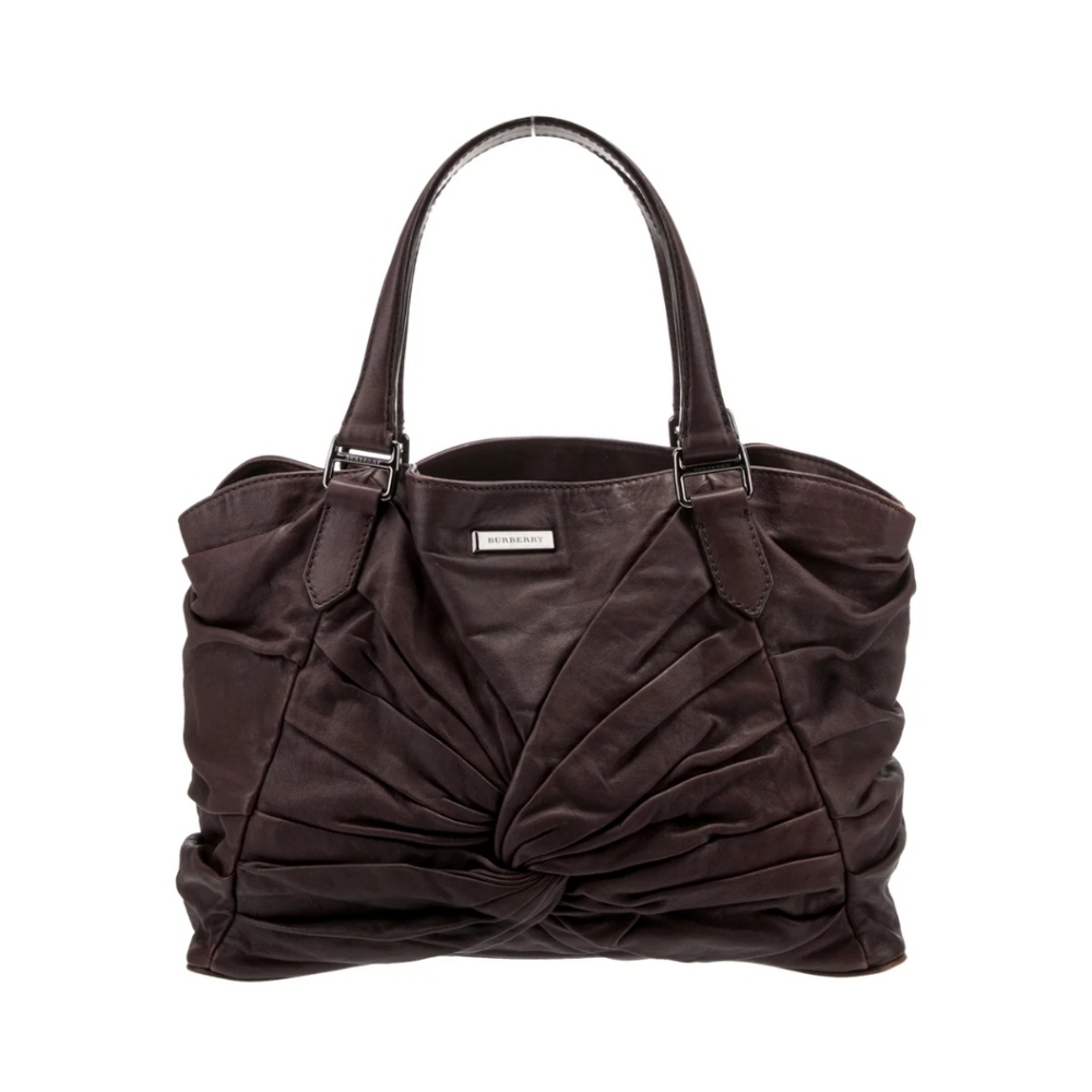 Burberry Vintage Purple Leather Tote